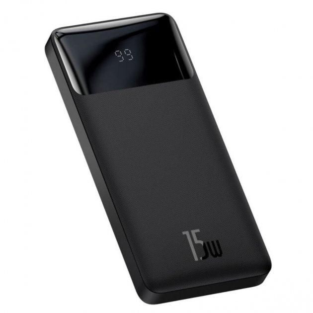 Baseus Bipow 10000 mAh 15W Digital Display 2USB/1Type-C 3 A чорний Power bank, портативна