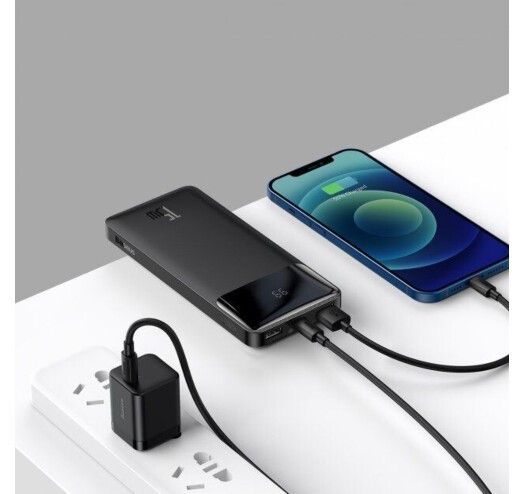 Baseus Bipow 10000 mAh 15W Digital Display 2USB/1Type-C 3 A чорний Power bank, портативна