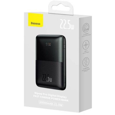 Baseus Pro 20000 mAh, 22.5W, Black, з USB-A - USB-C 3A 0.3m cable (PPBD040301)