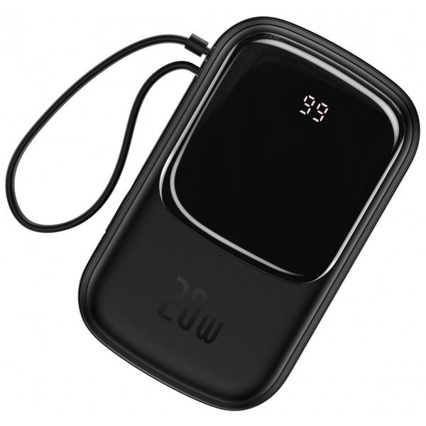 Baseus 20000 mAh 20W с быстрой зарядкойQ Pow Quick Charge Портативный + кабель Lightning для iPhone/iPad/Samsung//Huawei Черный