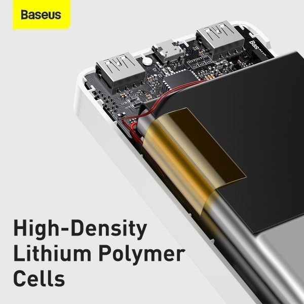 Baseus Bipow Digital Display 20000 mAh 15W з підтримкою швидкого заряджання 2USB/1Type-C. QC. Білий