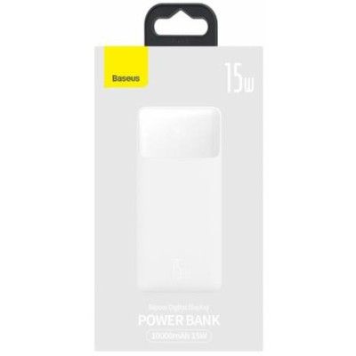 Baseus Bipow 10000 mAh, PD/15W, USB-C/3A, 2*USB-A/3A(max.), white (PPDML-I02)