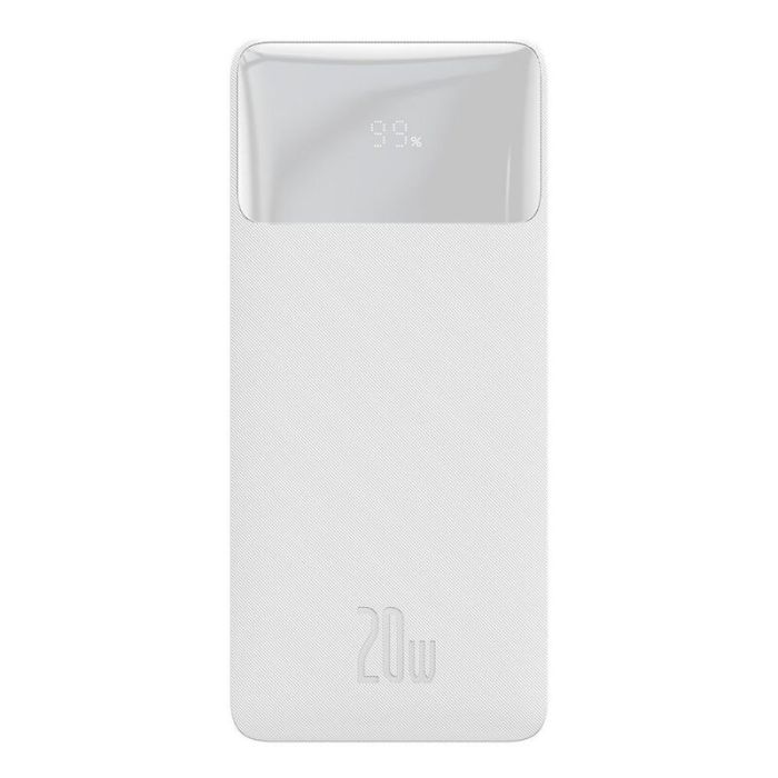 Power Bank Baseus Bipow Digital Display (PPDML-L02) White, 10000 mAh, QC3.0/PD/SCP, 20W, LED display, Box