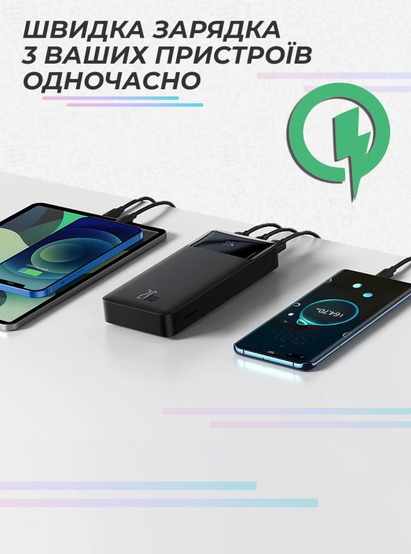 Baseus 30000 mAh 20WPPDML-QC022 Plus8554Белый 63725