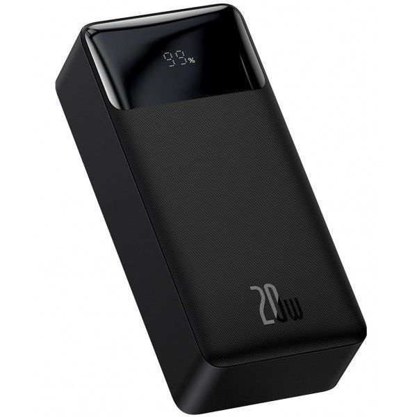 Портативний павербанк Baseus Digital display 30000mAh на 20 W з LED-дисплеєм + кабель в комплекті Чорний