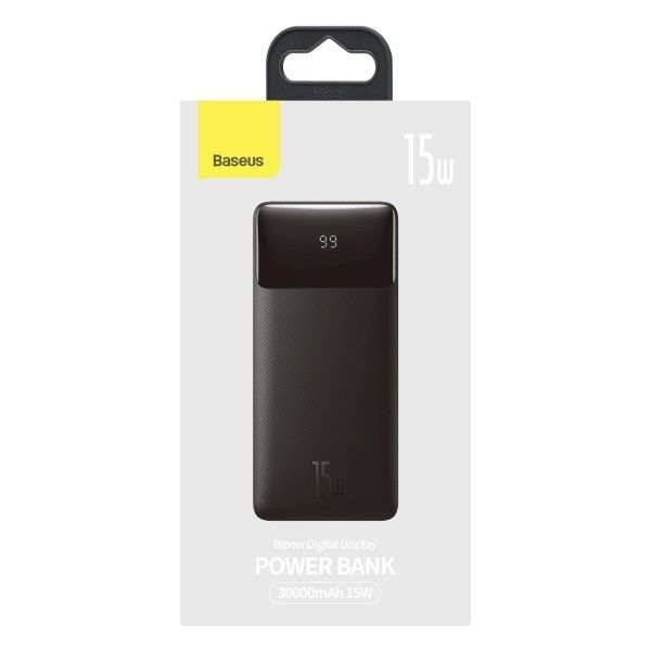 Baseus Bipow Digital Display 30000 mAh на 15 W, LED-дисплей + кабель micro USB