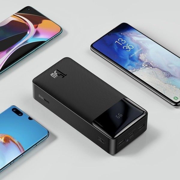 Baseus Bipow Digital Display 30000 mAh на 15 W, LED-дисплей + кабель micro USB