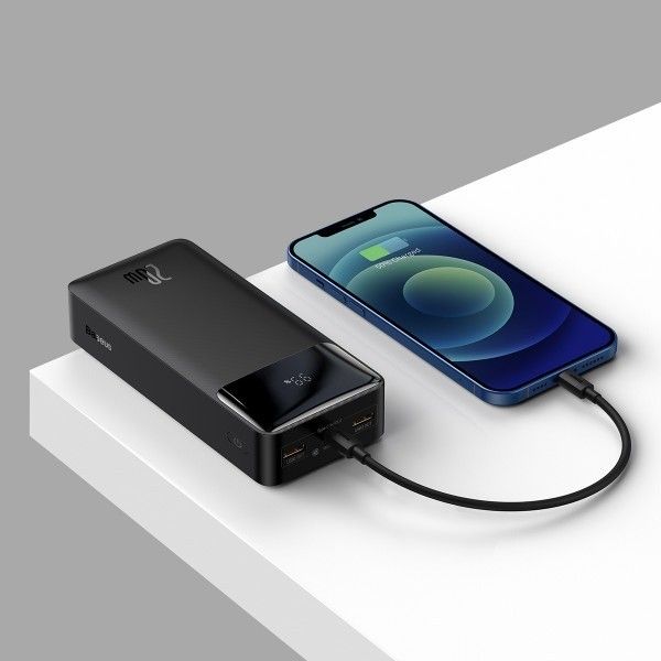 Baseus Digital display 30000 mAh на 20 W з LED-дисплеєм + кабель в комплекті Чорний