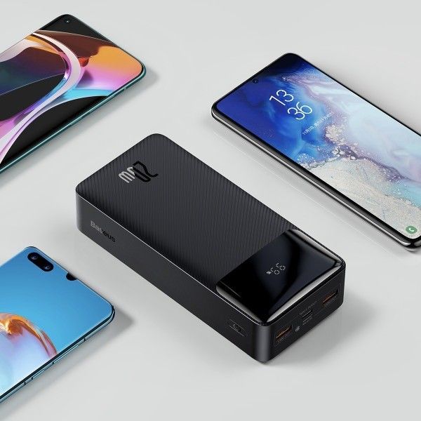 Baseus Digital display 30000 mAh на 20 W з LED-дисплеєм + кабель в комплекті Чорний