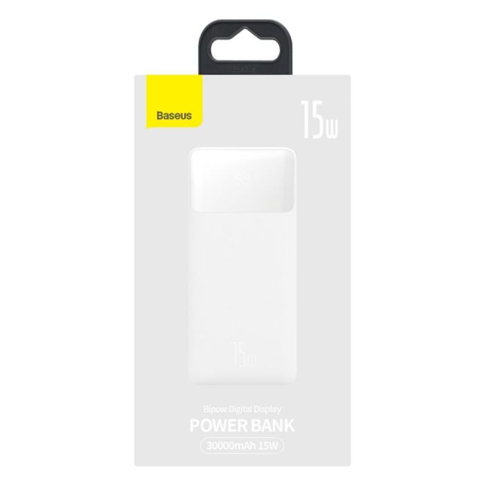 Baseus Bipow Digital Display (PPDML-K02) White, 30000 mAh, SCP, 15W, LED display, Box