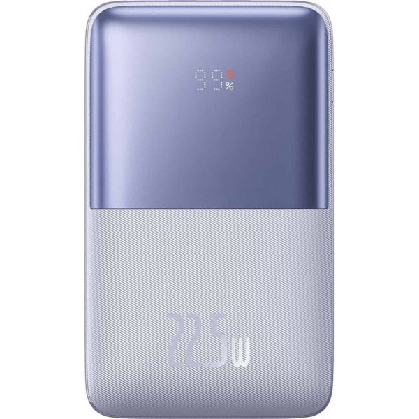 Повербанк Baseus Bipow Pro + кабель USB to Type-C, 0.3 метра (3A, 20000 мАг, 22.5Вт, Type-C x 2 USB-A, QC 3.0) - Лавандовий