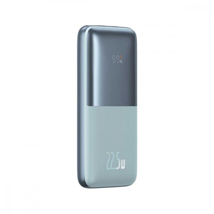 Baseus Bipow Pro + кабель USB для Type-C, 0.3 метра (3A, 20000 mAh, 22.5Вт, Type-C x 2 для USB-A, QC 3.0, швидка зарядка) - Блакитний