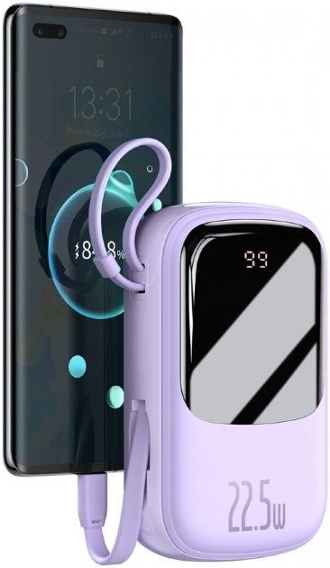 Baseus  Qpow Digital Display 20000 mAh 22.5W With Type-C Cable PPQD-I05 Purple