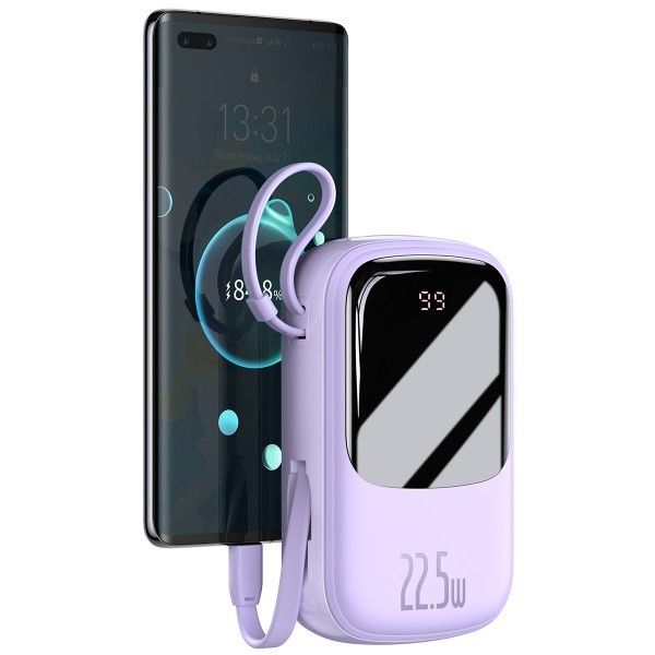 Baseus  Qpow Digital Display 20000 mAh 22.5W With Type-C Cable PPQD-I05 Purple