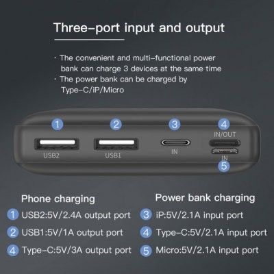 Baseus Mini JA 30000 mAh 15W PD Black (PPJAN-C01)