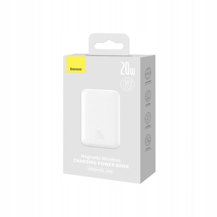 Baseus Magnetic 20W 6000 mAh для iPhone Білий