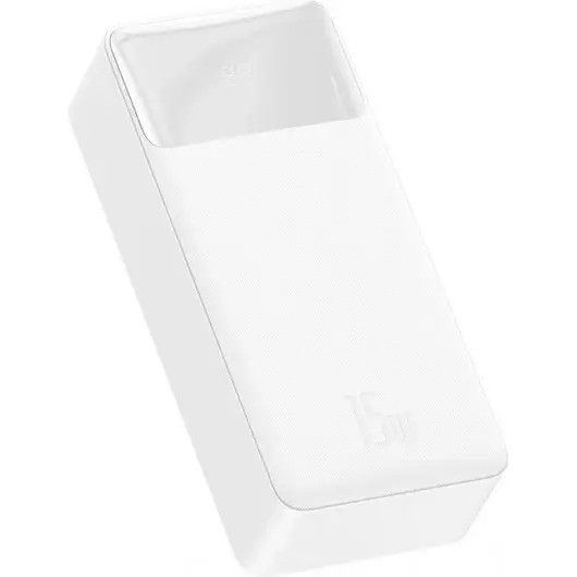 Baseus Bipow Digital Display 30000 mAh на 15 W, LED-дисплей + кабель Білий