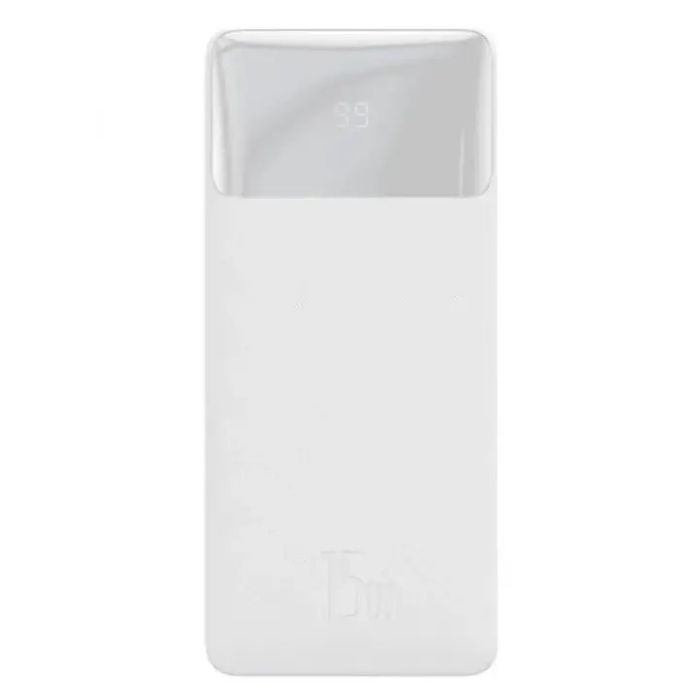 Baseus Bipow Digital Display 30000 mAh на 15 W, LED-дисплей + кабель Білий