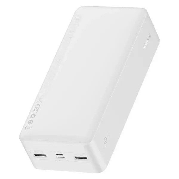 Baseus Bipow Digital Display 30000 mAh на 15 W, LED-дисплей + кабель Білий