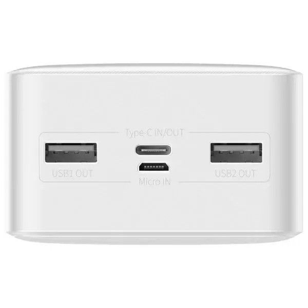 Baseus Bipow Digital Display 30000 mAh на 15 W, LED-дисплей + кабель Білий