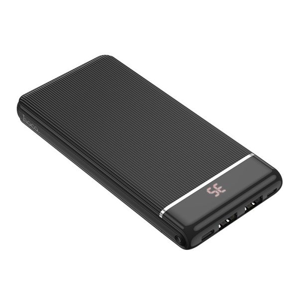Повербанк Hoco J59 Famous портативна батарея (10000 mAh, 2USB + Type-C + Micro-USB, 2A, LED дисплей) - Чорний