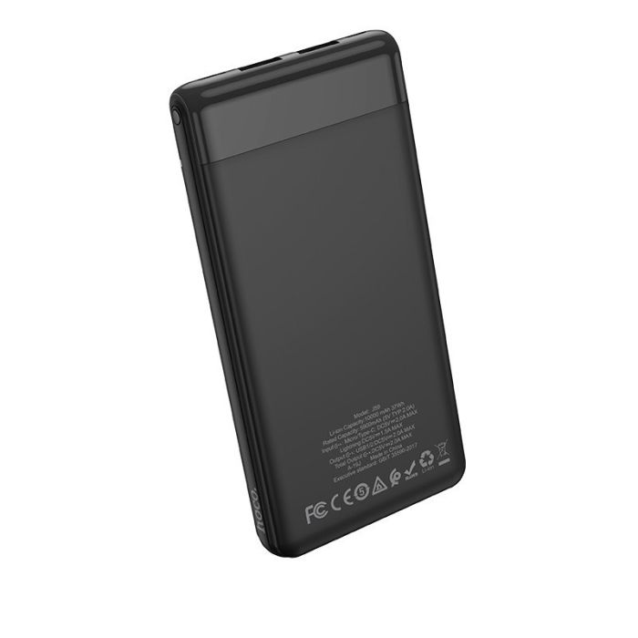 Hoco J59 Famous (10000 mAh, 2USB + Type-C + Micro-USB, 2A, LED дисплей) - Чорний