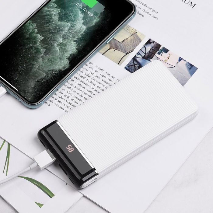 Hoco J59 Famous (10000 mAh, 2USB + Type-C + Micro-USB, 2A, LED дисплей) - Чорний