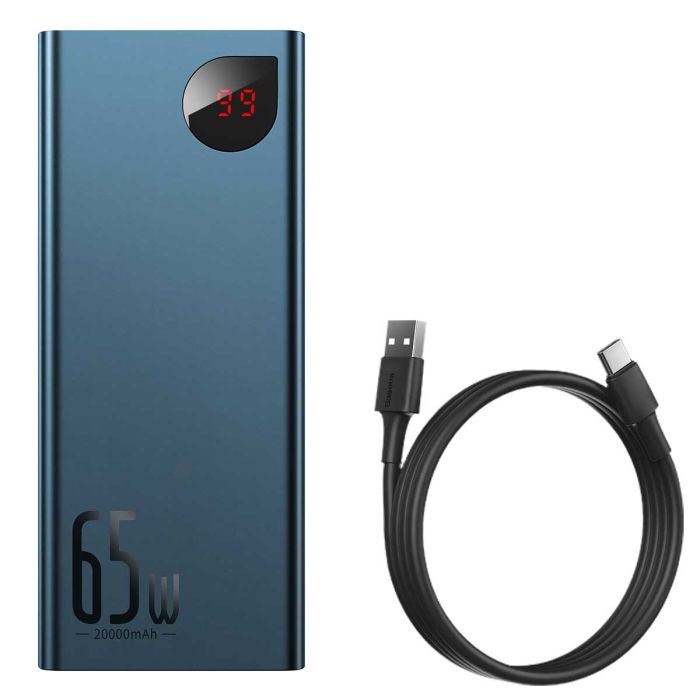 Baseus Adaman Metal Digital Display Quick Charge 65W на 20000 mAh (PPIMDA-D03) Dark Bue