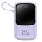 Baseus Qpow Pro Digital Display Fast Charge 20W з вбудованим кабелем Type-C на 10000 mAh (PPQD020105) Purple