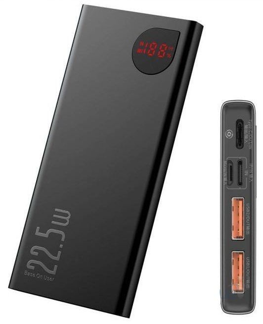 Baseus Adaman Metal Digital Display Quick Charge 10000 mAh 22.5W Black PPIMDAB0A