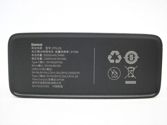 Baseus 20000 mAh 22,5 Wреальна ємність швидка зарядка сертифіікований