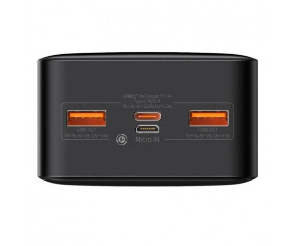 Baseus Bipow Digital Display Powerbank 20W 30000 mAh Black (PPBD050401)