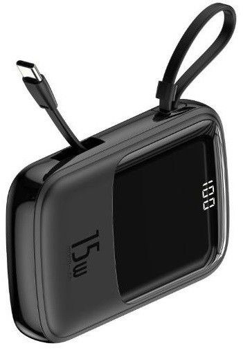 Baseus Qpow 10000 mAh 15W+TypeC з підтримкою швидкого заряджання Black