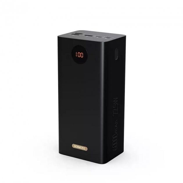 Romoss PEA60 60000 mAh (3USB+Type-C) з швидкою зарядкою 22.5W SCP QC3.0 PD3.0, чорний