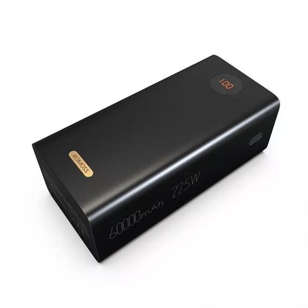 Romoss PEA60 60000 mAh (3USB+Type-C) з швидкою зарядкою 22.5W SCP QC3.0 PD3.0, чорний