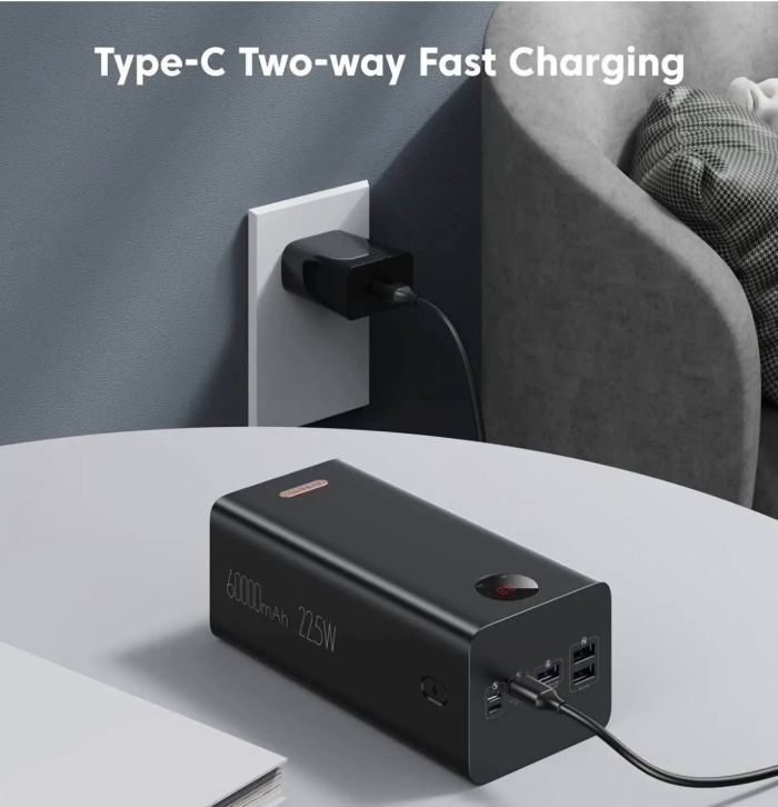 Romoss PEA60 60000 mAh (3USB+Type-C) з швидкою зарядкою 22.5W SCP QC3.0 PD3.0, чорний
