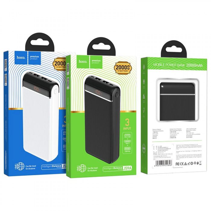 Hoco Li-Pol 20000 mAh J59A | Type-C/Lightning, 5V-2A | white