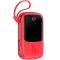Baseus Q Pow 10000 mAh premium 15W 3A с технологией QC3.0+PD3.0 и iP кабелем карманная стильная Mini Red