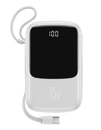 Baseus Qpow Digital Display 3A 10000 mAh (with Type-C cable) (PPQD-A02) White