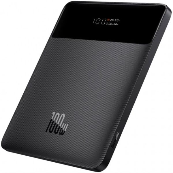 повербанк Baseus Blade 100W 20000mAh для ноутбука зі швидкою зарядкою та дісплеєм Black (BASEUS_20000_100)