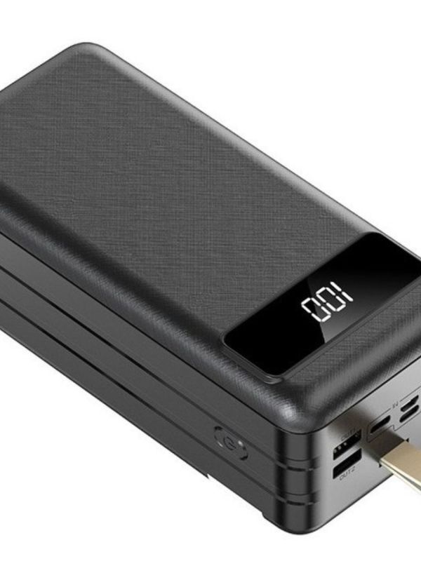 Hoco DB11 50000 mAh 4хUSB /Type-C/Lightning 2.1A з ліхтариком black