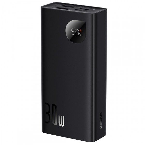 Baseus  Adaman Metal Digital Display 20000 mAh 30W з 2 роз'ємами USB та 1 Type-c Чорний