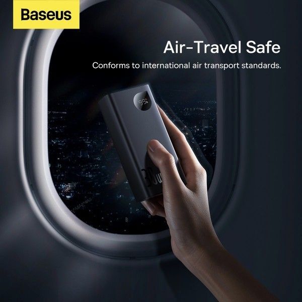 Baseus  Adaman Metal Digital Display 20000 mAh 30W з 2 роз'ємами USB та 1 Type-c Чорний