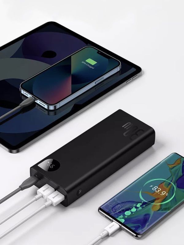 Baseus  Adaman Metal Digital Display 20000 mAh 30W з 2 роз'ємами USB та 1 Type-c Чорний