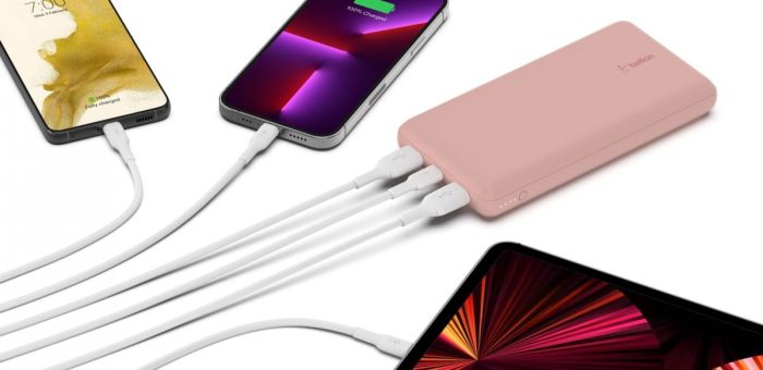 Belkin 20000 mAh 15W Dual USB-A, USB-C Rose Gold