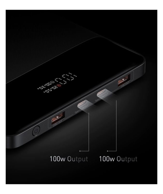 Baseus Blade Digital Display 20000 mAh 100W Powerbank для MacBook PPDGL-01 Чорний