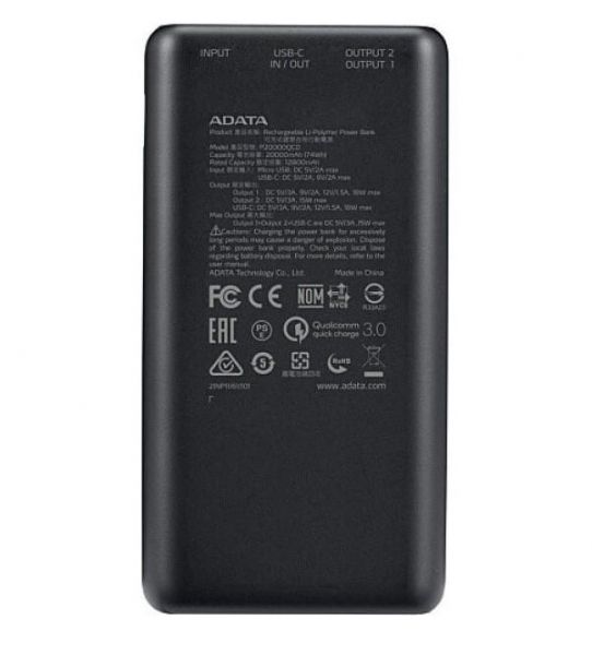 adata 20000 mAh Black (ap20000qcd-dgt-cbk)
