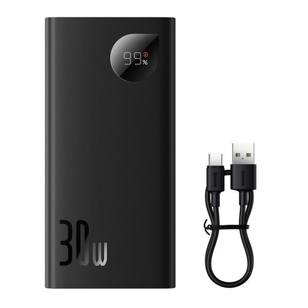 Baseus Adaman 10000 mAh Metal Digital 30w (ppad040001) Black