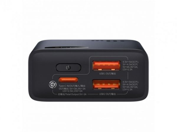 Baseus Adaman 10000 mAh Metal Digital 30w (ppad040001) Black