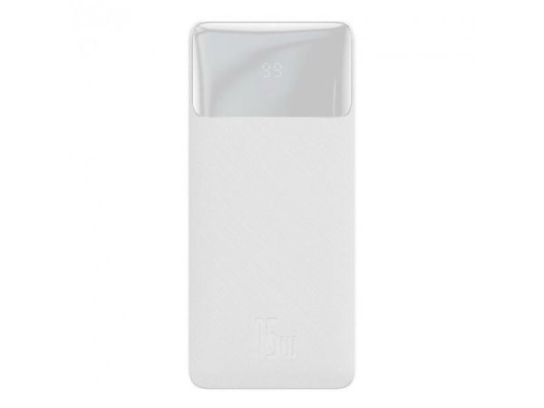 Зовнішній аккумулятор (павербанк) BASEUS Bipow Digital Display 30000mAh 15W White (PPDML-K02)